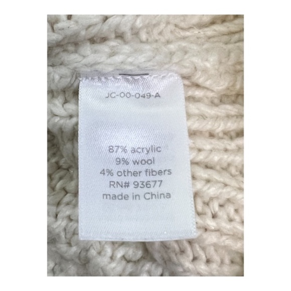 NWOT JCP cream acrylic wool-blend tunic sweater – size S - Picture 7 of 8